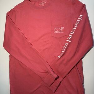 Vineyard Vines Youth Long Sleeve Tee in Jetty Red